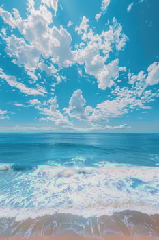 AI generated sky blue the beach canvas print photo