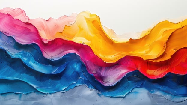 AI generated Generative AI, colorful grunge impasto painted canvas background. Geometric shapes photo