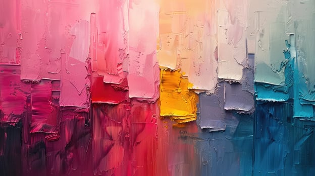 AI generated Generative AI, colorful grunge impasto painted canvas background. Geometric shapes photo