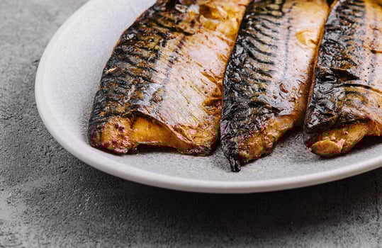 deliciously roasted mackerel on a grill photo