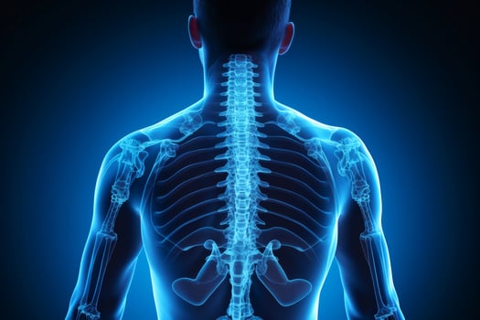 AI generated X-ray bones human body, medical concept, Generative AI photo
