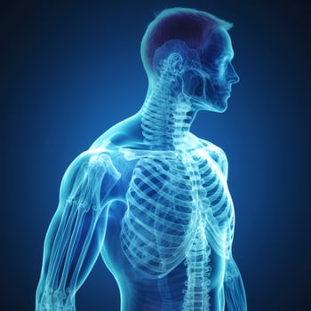 AI generated X-ray bones human body, medical concept, Generative AI photo