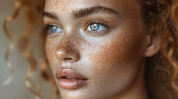 AI generated Close-up portrait of a beautiful young girl photo