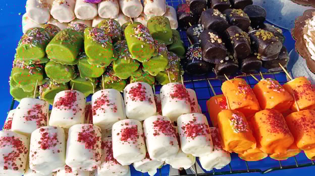 marshmallow snacks with toppings photo