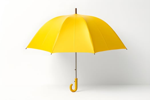 AI generated Yellow Umbrella With Wooden Handle. AI generated photo