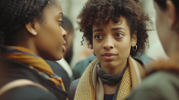 AI generated Diverse Young Adults Lead Peaceful City Protest with Signs and Chants photo
