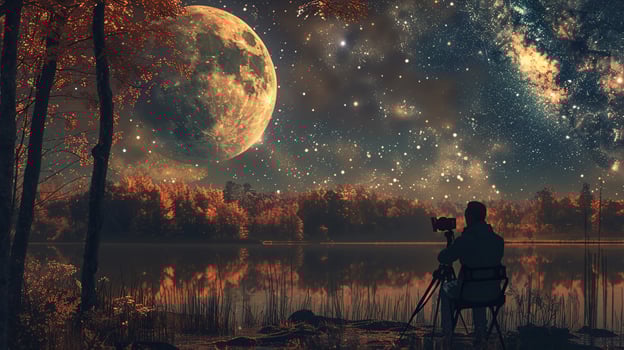 AI generated Documenting the cosmos, Techniques for astro sketching to capture and preserve celestial observations in detailed sketches. photo
