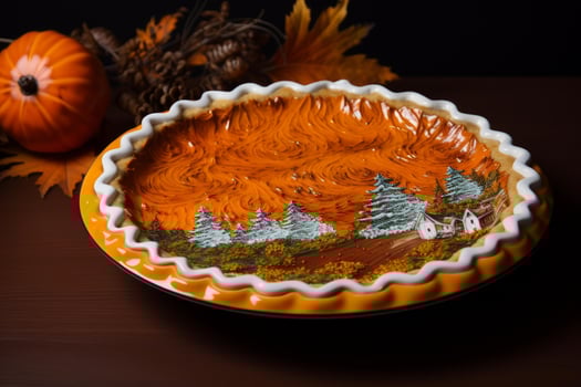 AI generated Homemade Cooking pumpkin pie. Generate Ai photo