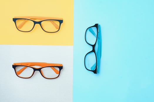 spectacles isolated on white background photo
