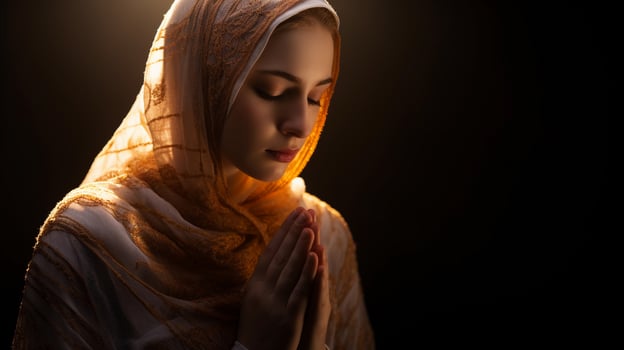 AI generated Islamic Woman Praying photo