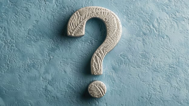 AI generated A solitary question mark on a clean background, symbolizing clarity and simplicity, Ai Generated. photo