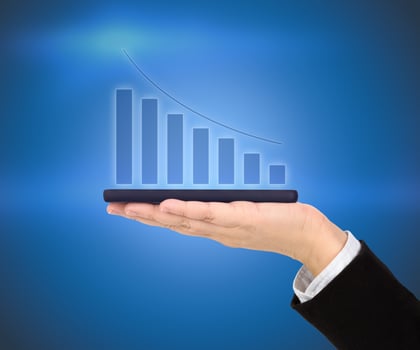 Business Concept, Business Growth Chart and Hologram photo