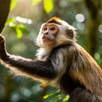 AI generated Monkey eating a coconut photo