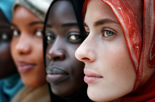 AI generated Multiracial women close up profile photo