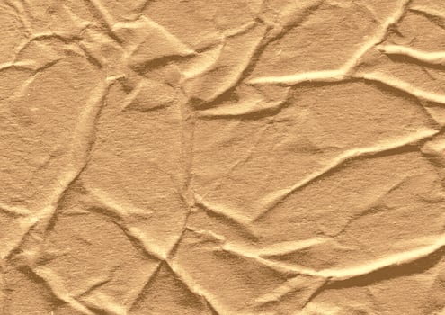 Crumpled brown kraft paper texture banner background photo