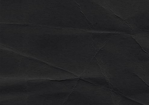 Crumpled black kraft paper texture banner background photo