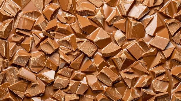AI generated Rich texture of milk chocolate pieces tempts the senses, Ai Generated. photo