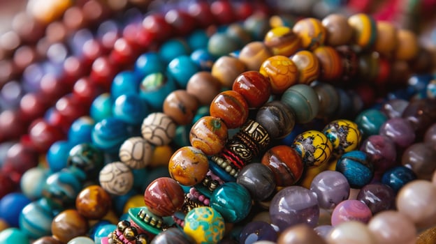 AI generated beads on a dark background photo