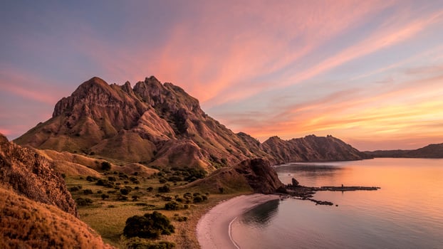 Landscape view from Komodo Island , Indonesia photo