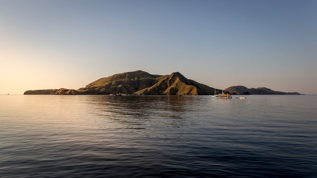Landscape view from Komodo Island , Indonesia photo