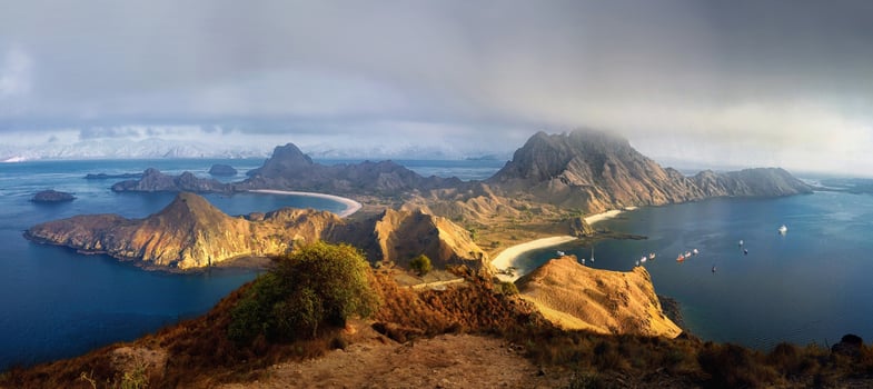 Landscape view from Komodo Island , Indonesia photo