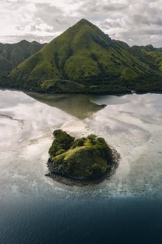 Landscape view from Komodo Island , Indonesia photo