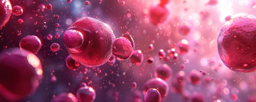 AI generated cell line with red cells photo