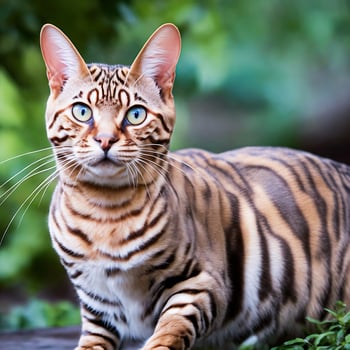 AI generated Bengal Cat Outdoor photo