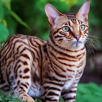 AI generated Bengal Cat Outdoor photo