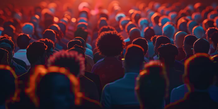 AI generated business people sitting and listening photo