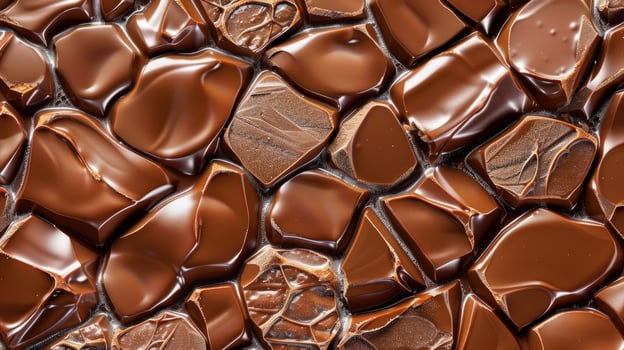 AI generated Rich texture of milk chocolate pieces tempts the senses, Ai Generated. photo