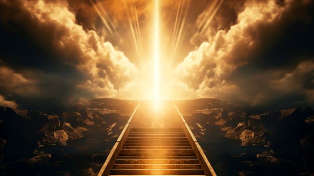 AI generated Empty pathway to the future wonderland background, Generative AI photo