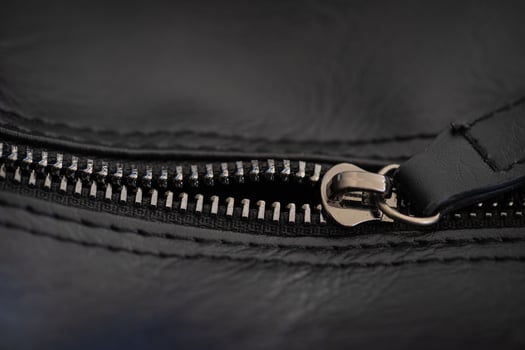 Close up zip on bag photo