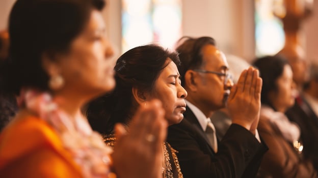 AI generated People attending a religious ceremony photo