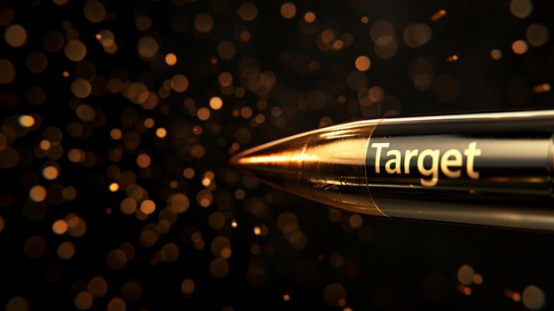 AI generated high speed Flying bullet with target point. business target concept. generative AI photo