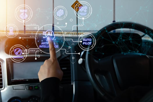 Concept of using artificial intelligence to control vehicles to facilitate autonomous driving. photo