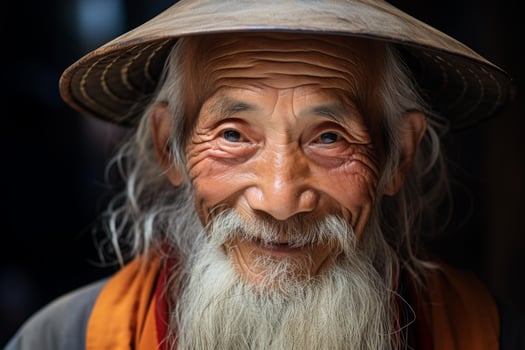 AI generated Traditional Old Chinese man. Generate ai photo