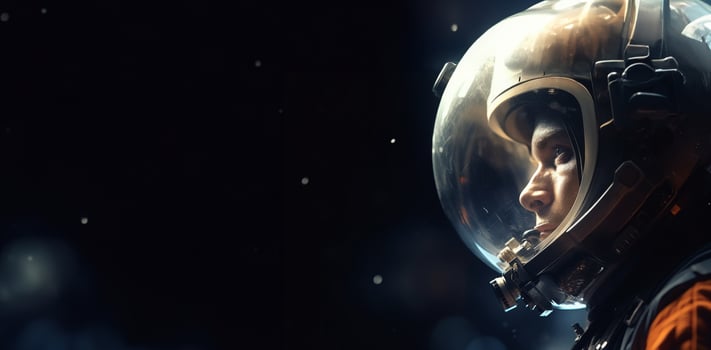 AI generated an astronaut in a space suit with a helmet photo