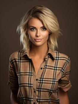 AI generated Blonde Woman Poses for Picture photo