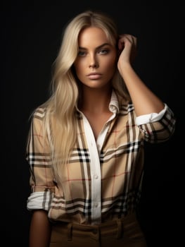 AI generated Woman With Long Blonde Hair Posing photo