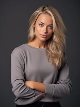 AI generated Beautiful Blonde Woman Posing for Picture photo