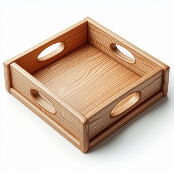 AI generated wooden tray isolated on a white background photo