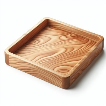 AI generated wooden tray isolated on a white background photo