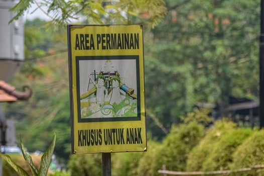 signboard with the words Special children's play area photo