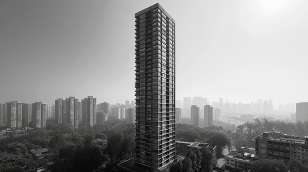 AI generated Tall Building in City Center photo