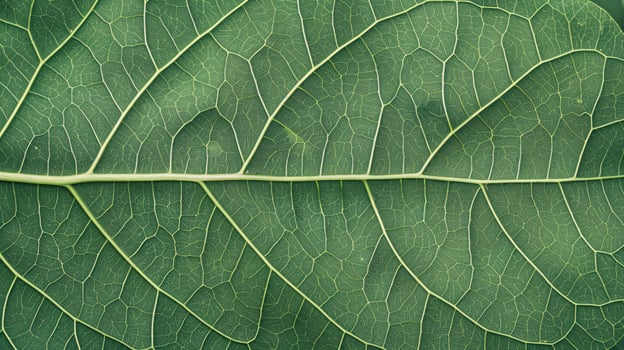 AI generated Detailed texture of a green leaf reveals nature's intricate beauty, Ai Generated. photo