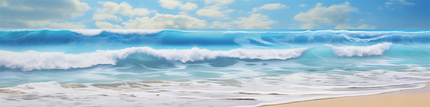 AI generated Beautiful sandy beach and soft blue ocean wave realistic photography photo