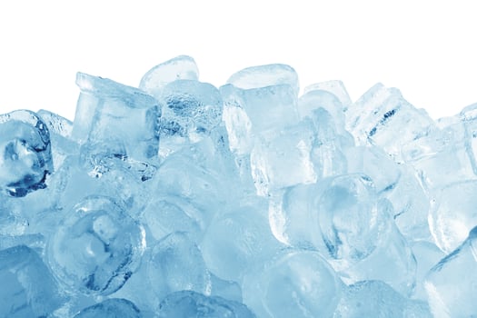 Ice cubes on white photo