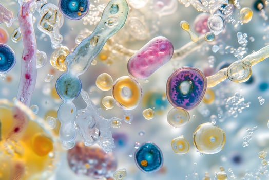 AI Generated Diverse colorful abstract microbiome photo