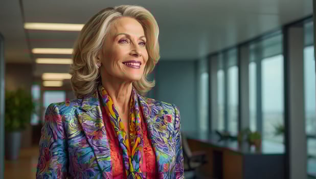 AI generated professional adult businesswoman in the office photo